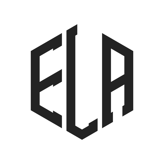 Diseño del logotipo ELA Letra inicial ELA Monograma Logotipo con forma de hexágono