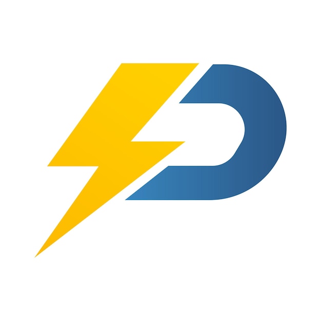 Diseño de logotipo eléctrico con letra P Logotipo eléctrico minimalista