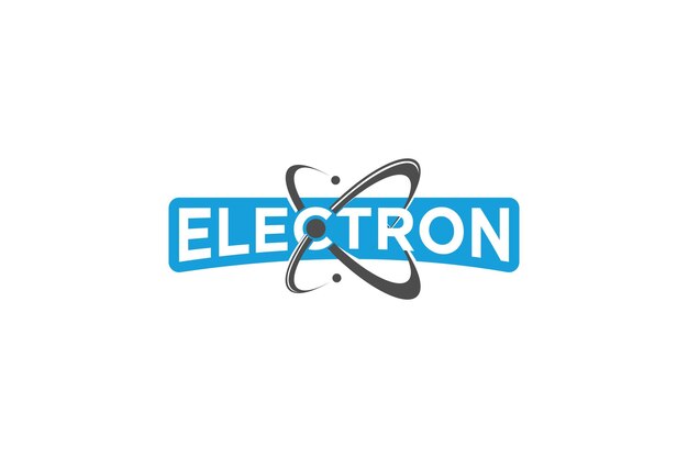 Diseño de logotipo de electrones protón átomo ciencia núcleo orbital inteligencia artificial