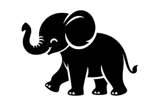 Vector diseño del logotipo del elefante ilustración vectorial de silueta