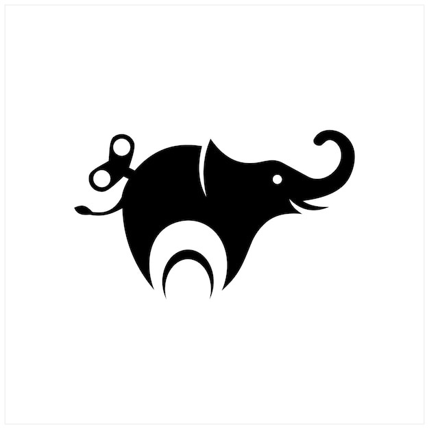 diseño de logotipo de elefante de juguete con una forma única