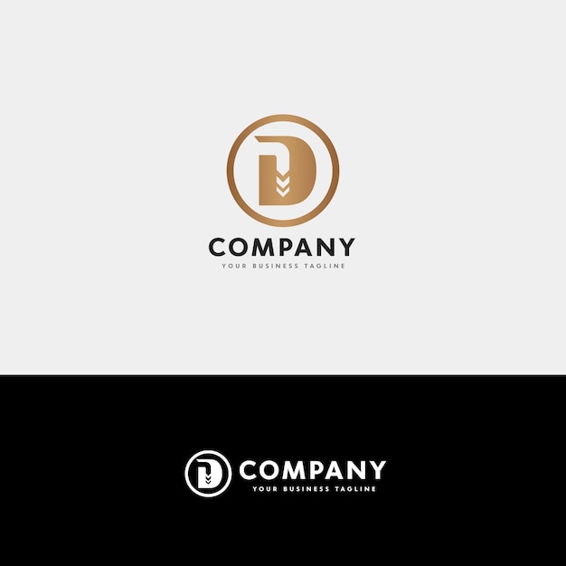 Diseño de logotipo elegante d inicial plantilla creativa de firma inicial