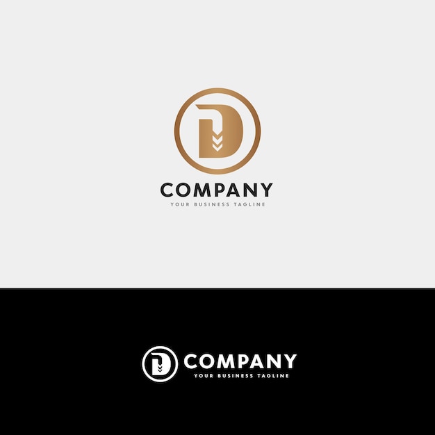 Diseño de logotipo elegante D inicial Plantilla creativa de firma inicial