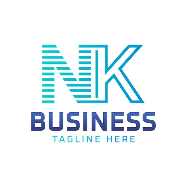 Diseño del logotipo elegante letra moderna NK Logotipo NK para negocios