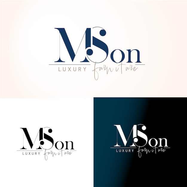 Vector diseño de logotipo elegante, letras ms