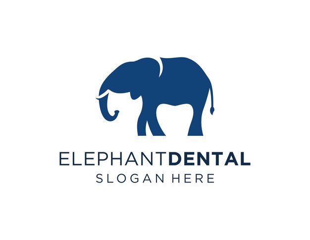 Diseño del logotipo de Elephant Dental creado utilizando la aplicación Corel Draw 2018 con un fondo blanco