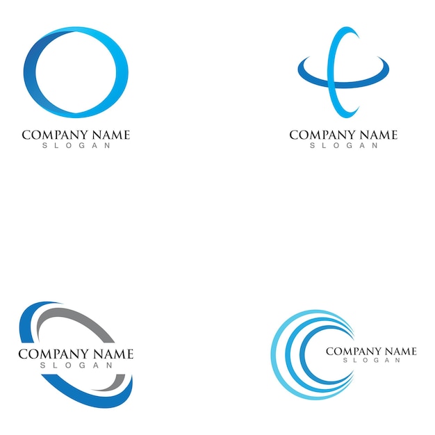 Diseño de logotipo de elipse de círculo azul