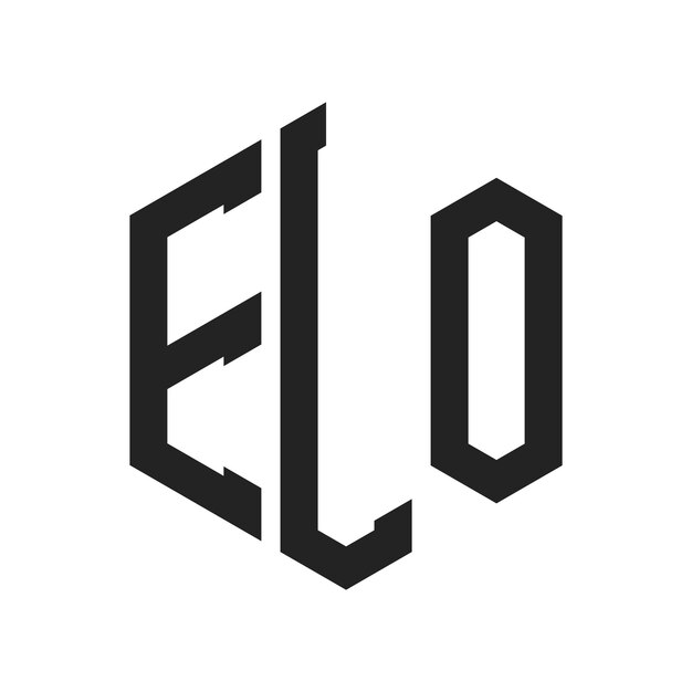 Diseño del logotipo ELO Letra inicial ELO Monograma Logotipo con forma de hexágono