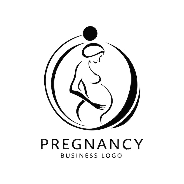 diseño del logotipo de embarazo en blanco y negro