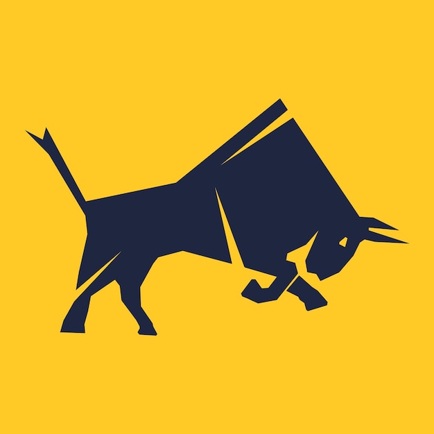Diseño de logotipo de embestida de toro Vector de logotipo de toro moderno