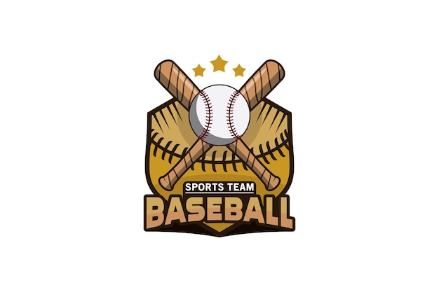 Diseño de logotipo de emblema de béisbol equipo de deporte de béisbol vintage y símbolo de campeonato