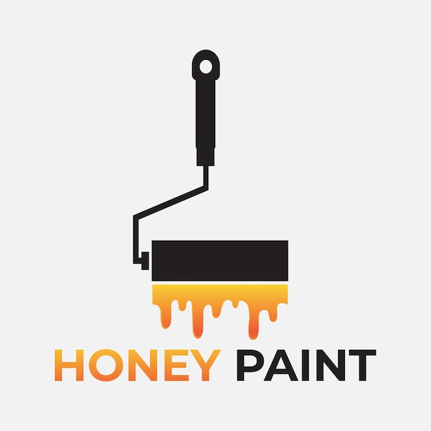 Diseño de logotipo de emblema de pintura de miel abstracta