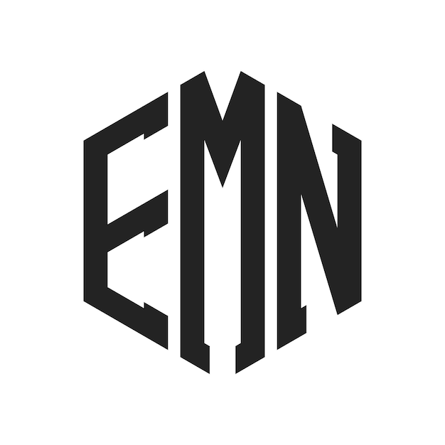 Diseño del logotipo de EMN Letra inicial EMN Monograma Logotipo con forma de hexágono