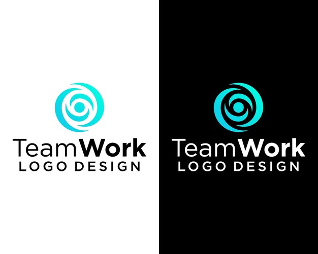 Diseño de logotipo de empleado de asociación de trabajo en equipo circular
