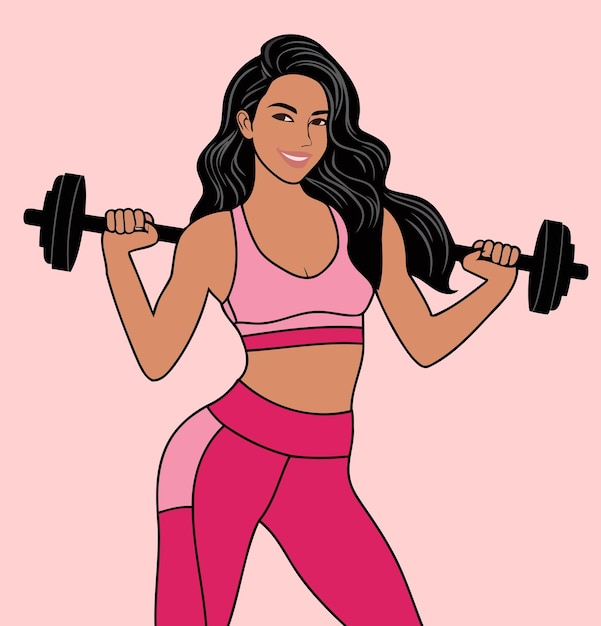 Diseño del logotipo de Empowering Fitness con una atleta femenina fuerte
