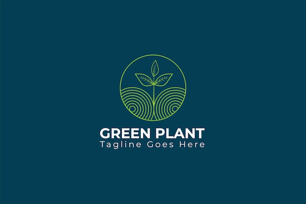 Diseño de logotipo de empresa agrícola de planta verde