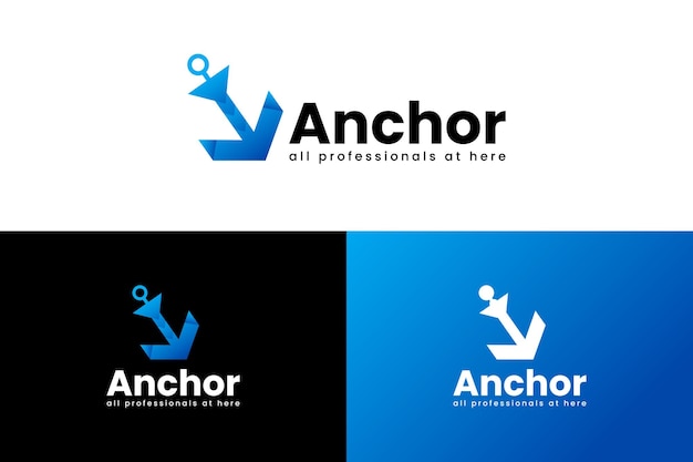 Diseño de logotipo de empresa de ancla de empresa moderna