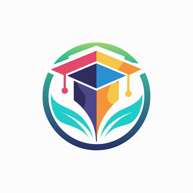 Diseño de logotipo para una empresa de aprendizaje de estudiantes con una caja colorida en el centro Un diseño minimalista elegante para un generador de energía sostenible
