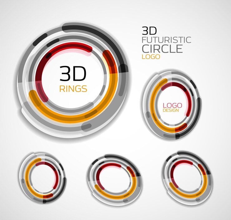 Vector diseño de logotipo de empresa de círculo futurista