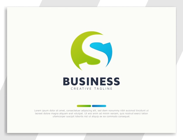 Diseño de logotipo de empresa de círculo letra s