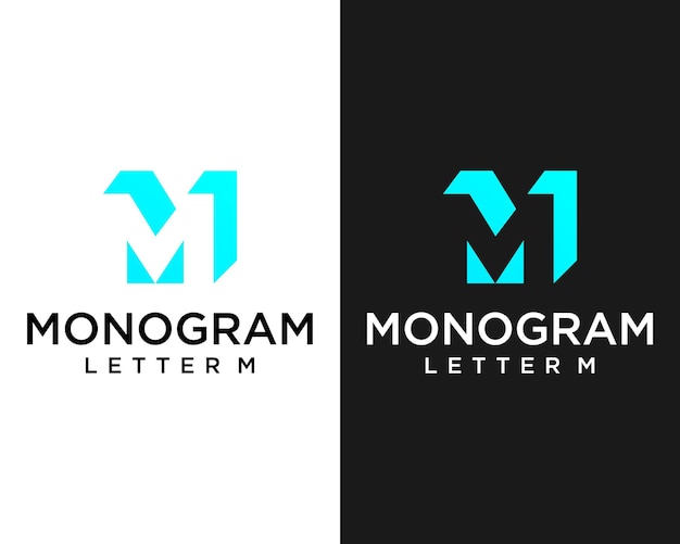 Diseño del logotipo de la empresa comercial con la letra M monograma