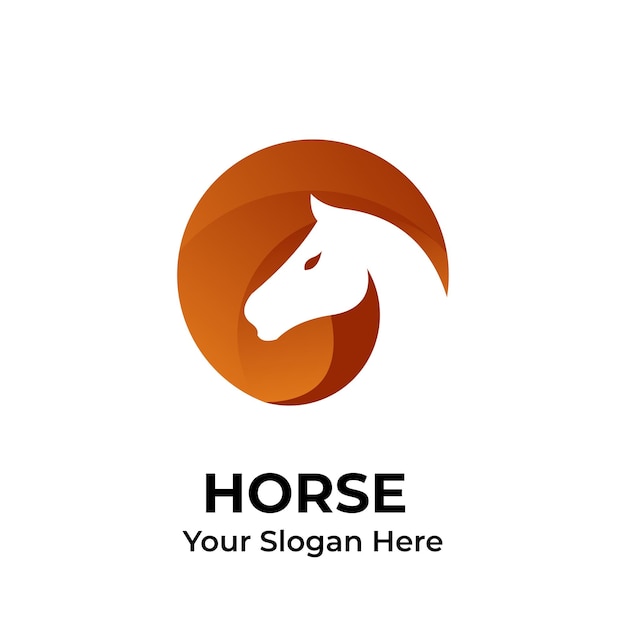 Vector diseño de logotipo de empresa de degradado de caballo