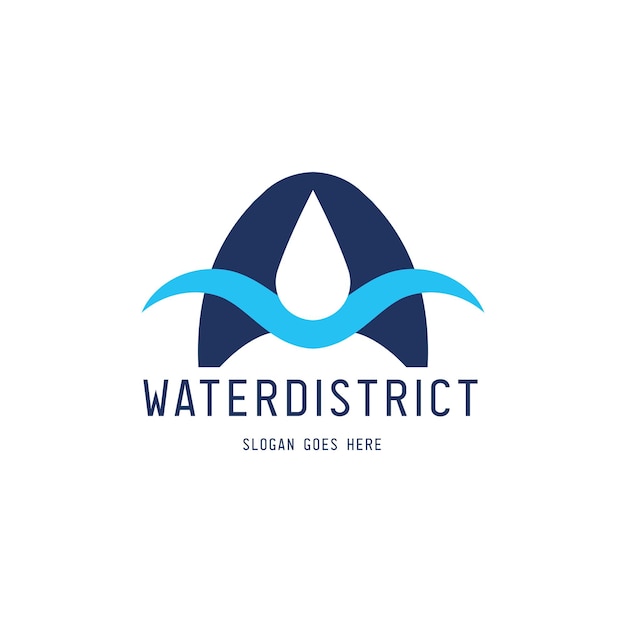 Vector diseño de logotipo de empresa de distrito de agua