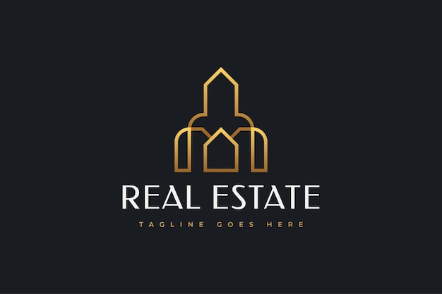 Diseño de logotipo de empresa inmobiliaria de oro