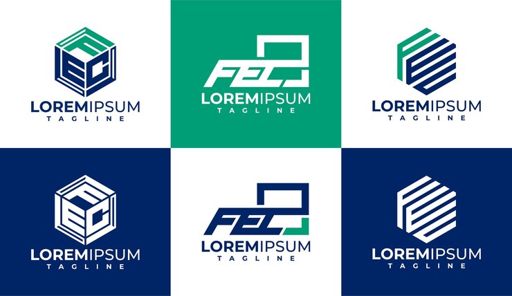 Vector diseño del logotipo de la empresa moderna f e c fec