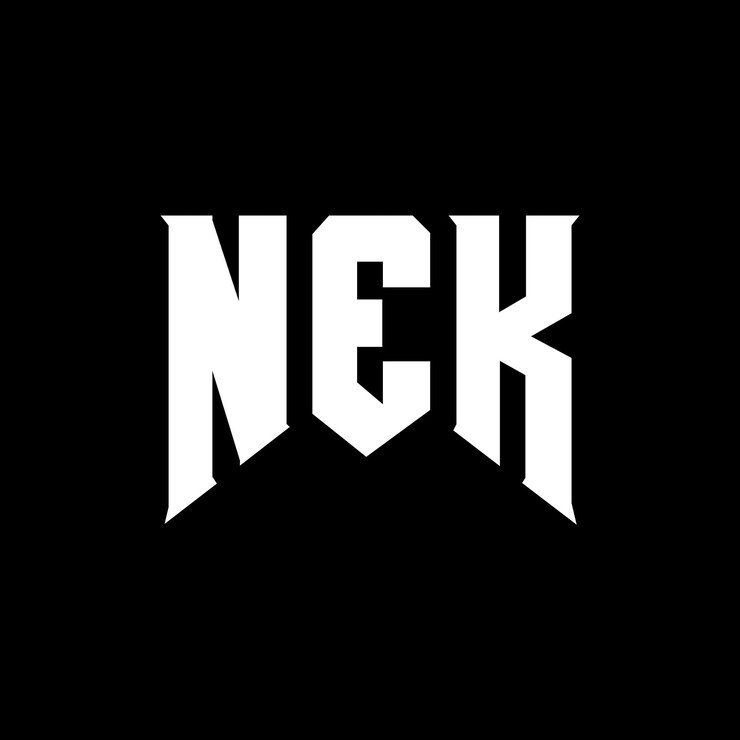 Vector diseño del logotipo de la empresa nek: combinación de colores blanco y negro nek logotipo nek vector nek diseño nek icono nek alfabeto nek tipografía diseño del logotipo