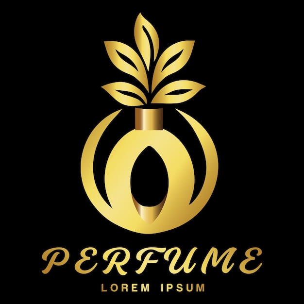 Diseño de logotipo de empresa de perfumes de vector de lujo