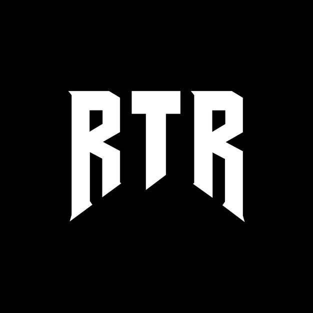 Diseño de logotipo de la empresa RTR: combinación de colores blanco y negro RTR: diseño de logotipo RTR: icono RTR: alfabeto RTR: tipografía RTR