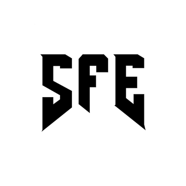 Diseño del logotipo de la empresa SFE: combinación de colores blanco y negro, diseño del logotipo SFE, diseño del vector SFE, icono SFE, alfabeto SFE, tipografía SFE.