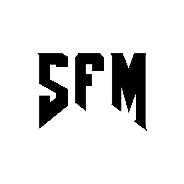 Diseño del logotipo de la empresa SFM: combinación de colores blanco y negro, diseño del logotipo SFM, diseño del icono SFM, tipografía SFM.