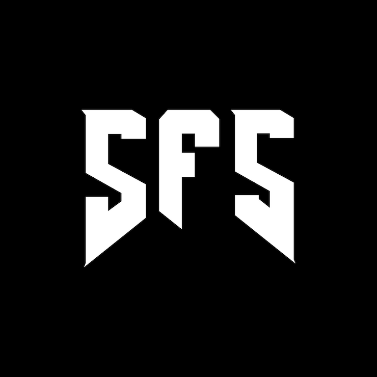 Vector diseño del logotipo de la empresa sfs: combinación de colores blanco y negro sfs: diseño del logotipo sfs: icono sfs: alfabeto sfs: tipografía sfs