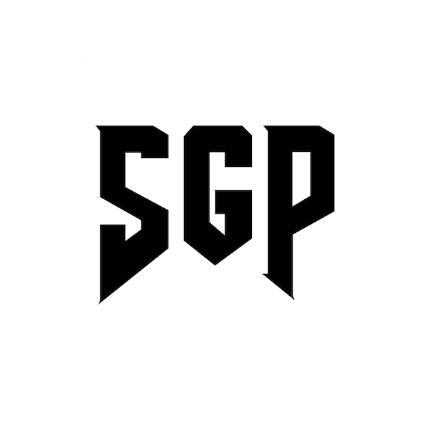 Diseño del logotipo de la empresa SGP: combinación de colores blanco y negro SGP: logotipo SGP: vector SGP: diseño SGP: icono SGP: alfabeto SGP: tipografía