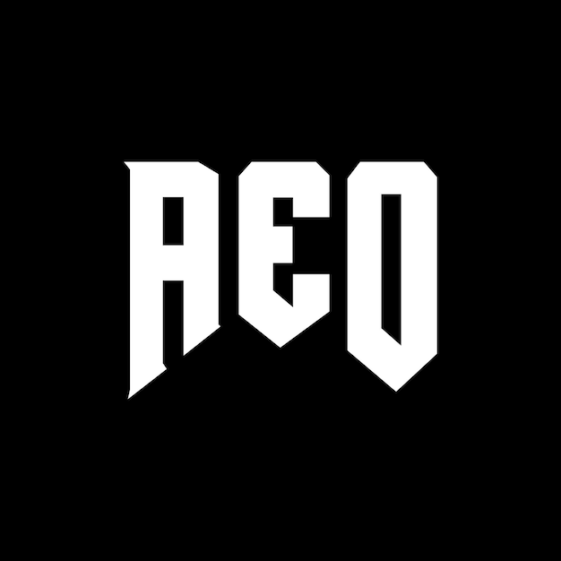 Diseño de logotipo de la empresa de tecnología AEO: combinación de colores blanco y negro AEO: diseño de logotipo AEO: icono AEO: alfabeto AEO: tipografía AEO