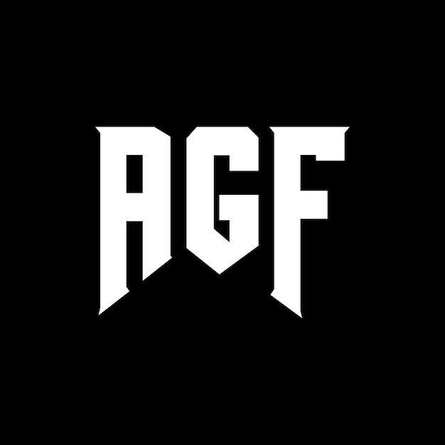 Diseño del logotipo de la empresa de tecnología AGF: combinación de colores blanco y negro AGF: diseño del logotipo AGF: icono AGF: alfabeto AGF: tipografía