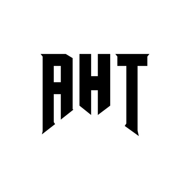 Diseño del logotipo de la empresa de tecnología AHT: combinación de colores blanco y negro AHT: logotipo AHT: vector AHT: diseño AHT: icono AHT: alfabeto AHT: tipografía