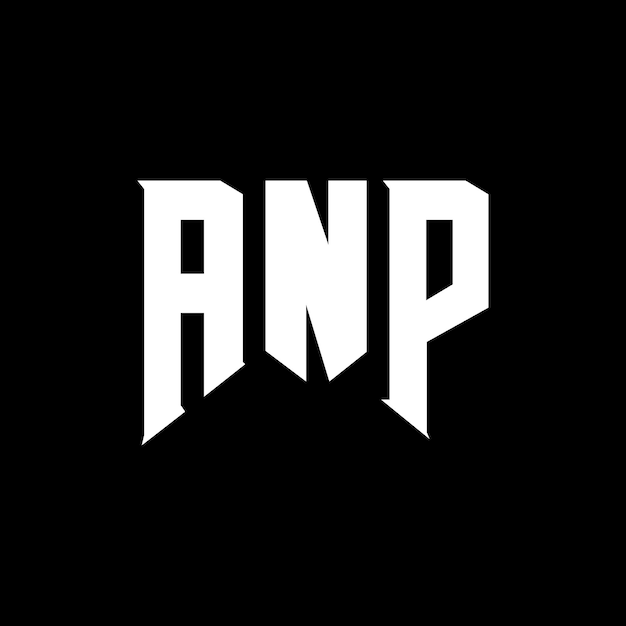 Diseño del logotipo de la empresa de tecnología ANP: combinación de colores blanco y negro ANP: logotipo ANP: vector ANP: diseño ANP: icono ANP: alfabeto ANP: tipografía