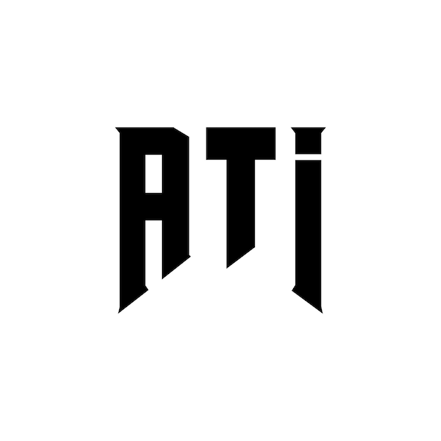 Diseño de logotipo de la empresa de tecnología ATI: combinación de colores blanco y negro ATI logotipo ATI vector ATI diseño ATI icono ATI alfabeto ATI tipografía diseño de logotipo