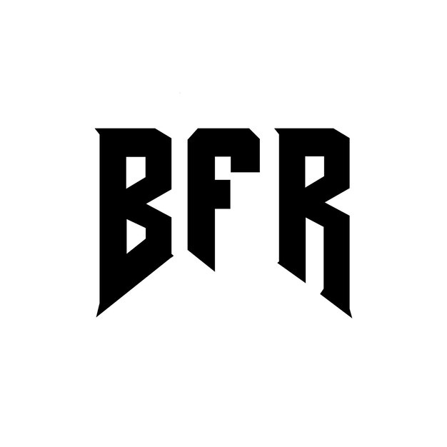 Diseño de logotipo de la empresa de tecnología BFR: combinación de colores blanco y negro BFR: diseño de logotipo BFR: icono BFR: alfabeto BFR: tipografía BFR: logotipo BFF.