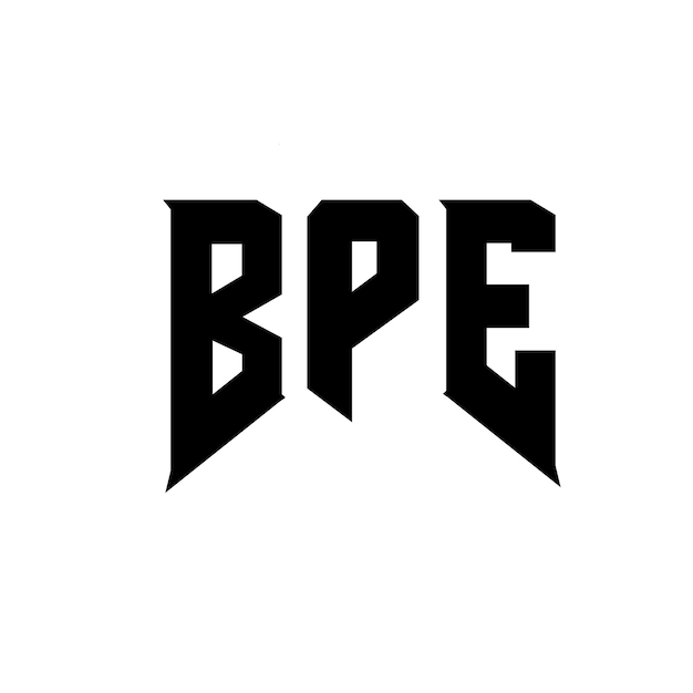 Diseño del logotipo de la empresa de tecnología BPE, combinación de colores blanco y negro, diseño del logotipo BPE, diseño del vector BPE, icono BPE, alfabeto BPE, tipografía BPE.