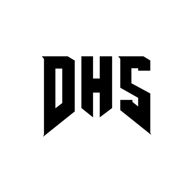 Diseño de logotipo de la empresa de tecnología DHS: combinación de colores blanco y negro DHS: diseño de logotipo DHS: icono DHS: alfabeto DHS: tipografía