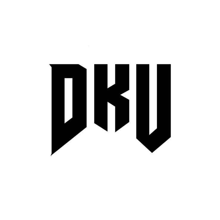 Vector diseño del logotipo de la empresa de tecnología dku: combinación de colores blanco y negro dku logotipo dku vector dku diseño dku icono dku alfabeto dku tipografía diseño del logotipo