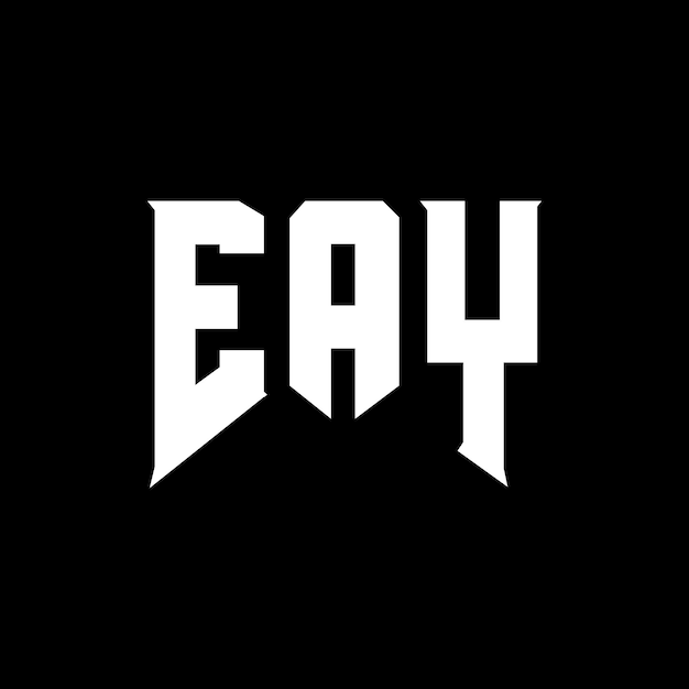 Diseño del logotipo de la empresa de tecnología EAY: combinación de colores blanco y negro, diseño del logotipo EAY, diseño del vector EAY, icono EAY, alfabeto EAY, tipografía EAY.