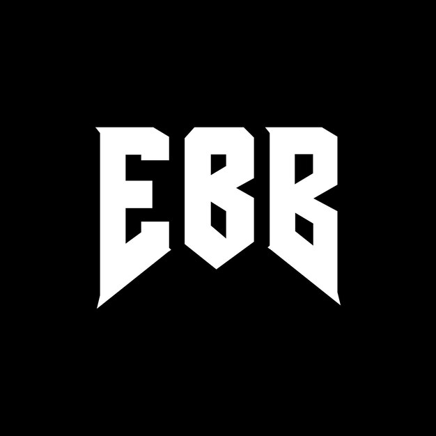 Diseño de logotipo de la empresa de tecnología EBB: combinación de colores blanco y negro, logotipo EBB, vector EBB, icono EBB, alfabeto EBB, tipografía EBB.