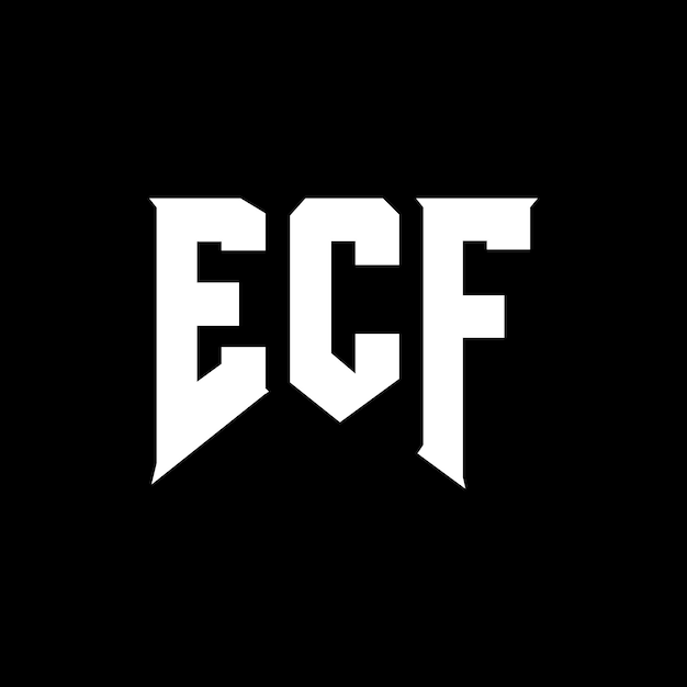 Diseño del logotipo de la empresa de tecnología ECF: combinación de colores blanco y negro ECF: diseño del logotipo ECF: vector ECF: icono ECF: alfabeto ECF: tipografía