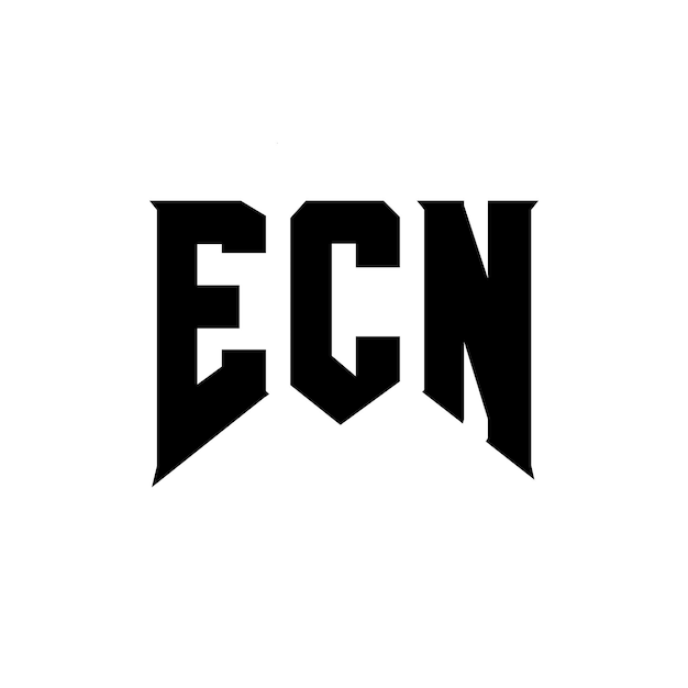 Diseño del logotipo de la empresa de tecnología ECN: combinación de colores blanco y negro ECN: diseño del logotipo ECN: icono ECN: alfabeto ECN: tipografía ECN