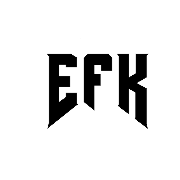 Diseño del logotipo de la empresa de tecnología EFK: combinación de colores blanco y negro EFK: Vector EFK: Diseño del icono EFK: Alfabeto EFK: Tipografía EFK